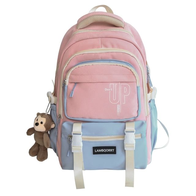 Sample Lettering Buckled Nylon Backpack / Bag Charm / Set