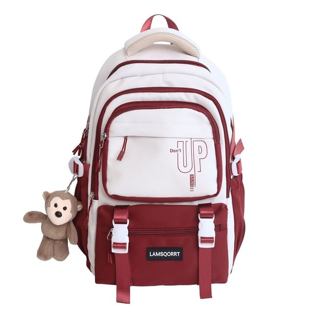 Sample Lettering Buckled Nylon Backpack / Bag Charm / Set