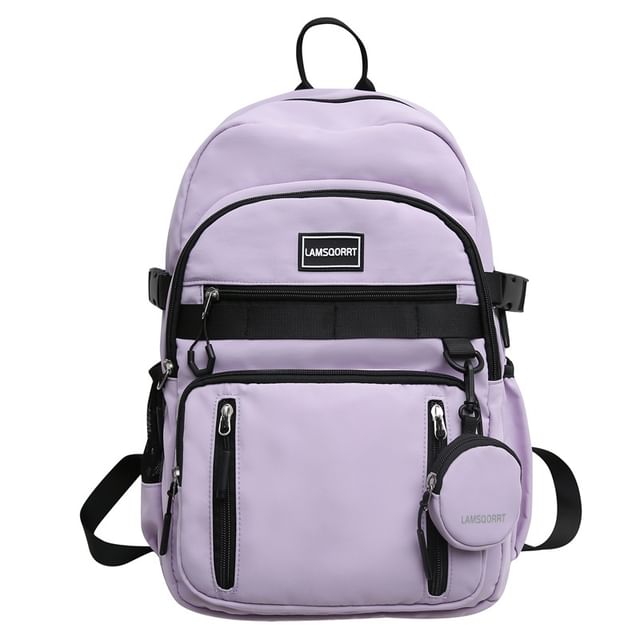 Wholesale Sample Set: Lettering Applique Nylon Backpack + Coin Purse