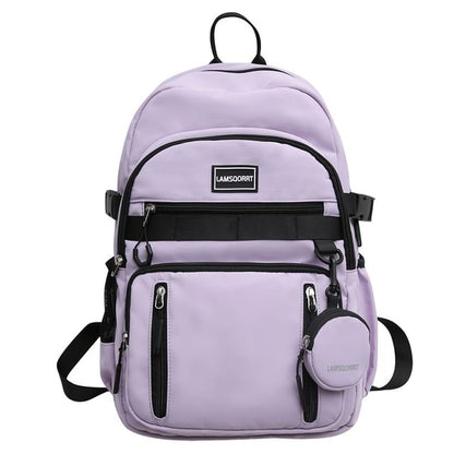 Wholesale Sample Set: Lettering Applique Nylon Backpack + Coin Purse