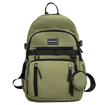 Wholesale Sample Set: Lettering Applique Nylon Backpack + Coin Purse