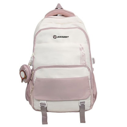 Wholesale Sample Set: Lettering Buckled Nylon Backpack + Coin Purse