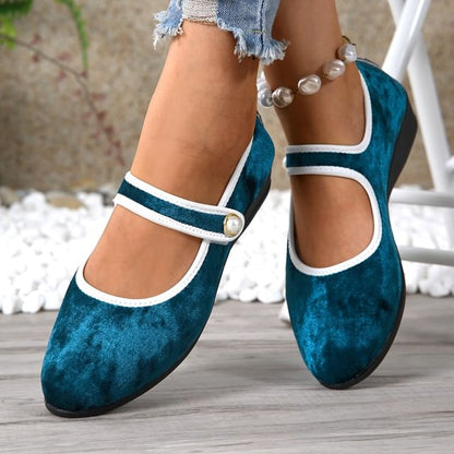 Contrast Trim Jane Shoes Wedge Mary