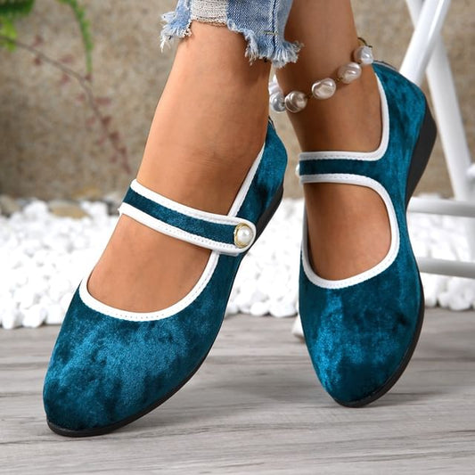 Contrast Trim Jane Shoes Wedge Mary