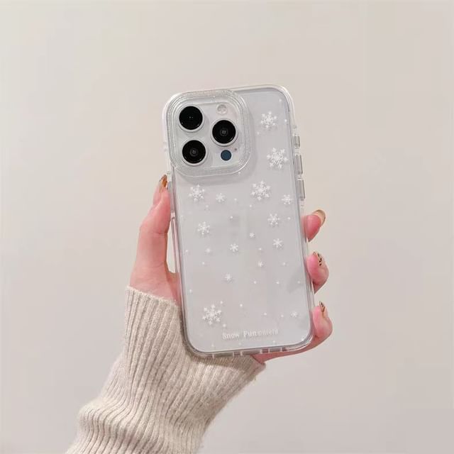 Decoration Strap Set Adhesive / Snowflake Phone Case