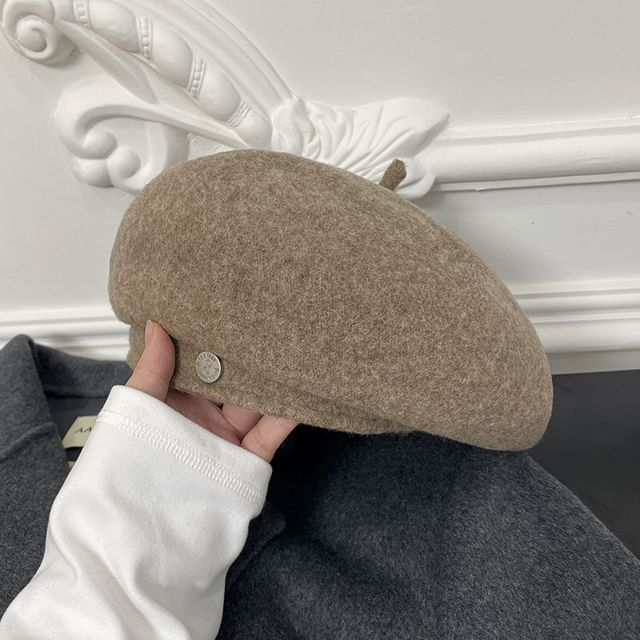 Hat Wool Beret Disc Metal