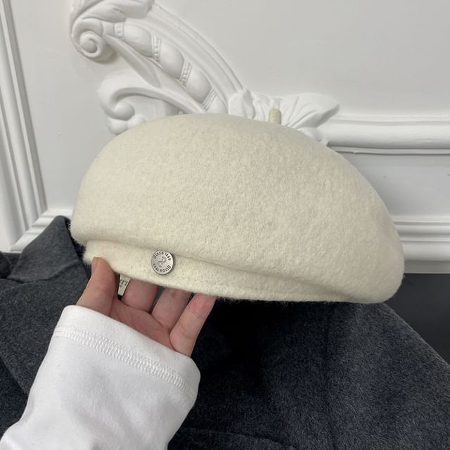 Hat Wool Beret Disc Metal