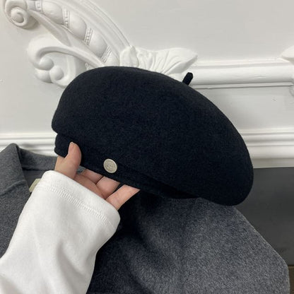 Hat Wool Beret Disc Metal