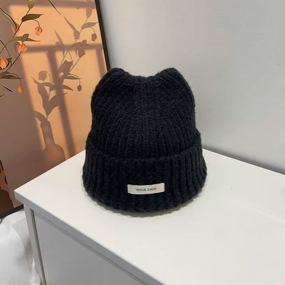 Knit Beanie Applique Lettering