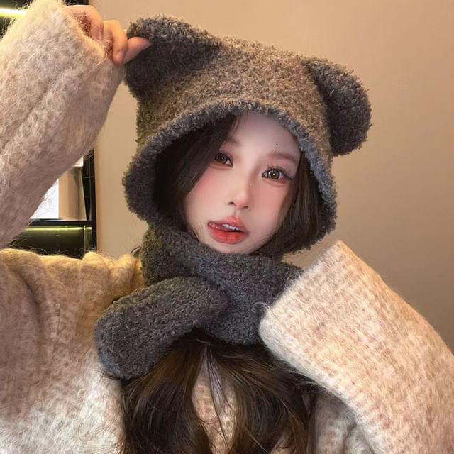Bear Ear Knit Balaclava