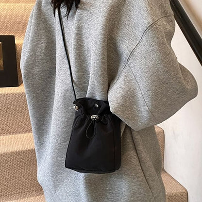 Plain Bucket Bag Drawstring