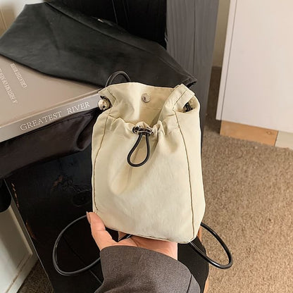 Plain Bucket Bag Drawstring