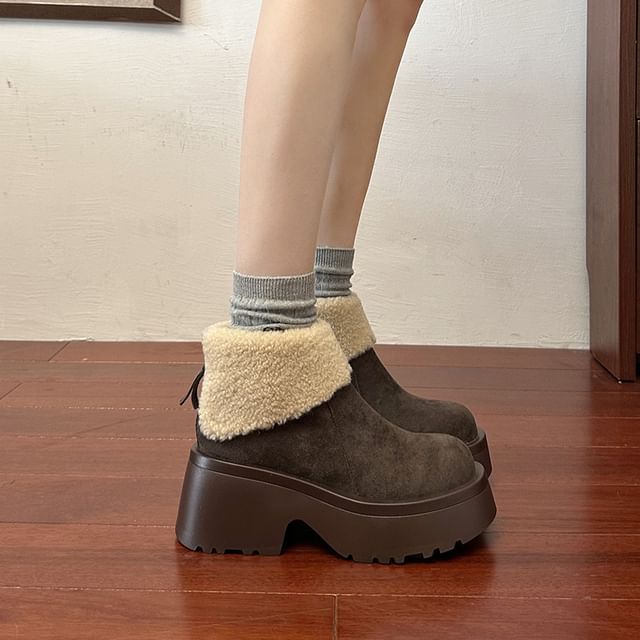 SamplePlatform Plain Fleece Lined Ankle Boots