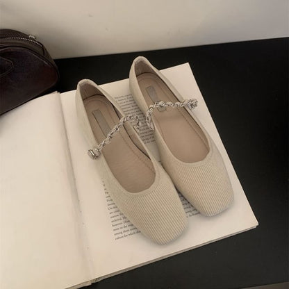 SampleSquare Toe Chained Mary Jane Shoes