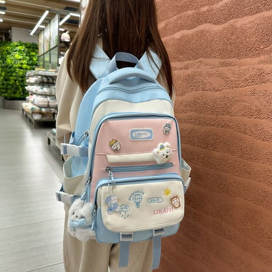 Wholesale Sample Embroidered Nylon Laptop Backpack / Tote Bag / Bag Charm / Set
