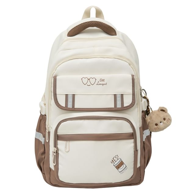 Sample Cartoon Print Nylon Laptop Backpack / Bag Charm / Set