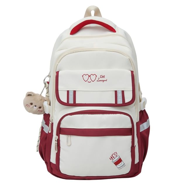 Sample Cartoon Print Nylon Laptop Backpack / Bag Charm / Set