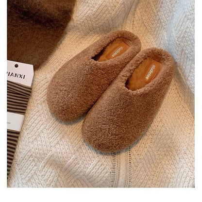 Mules Platform Plain Fleece