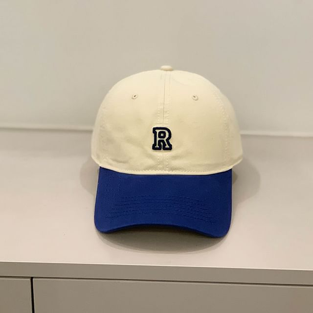 Cap Baseball Two Tone Embroidered Lettering