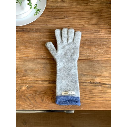 Gloves Applique Knit Trim Contrast