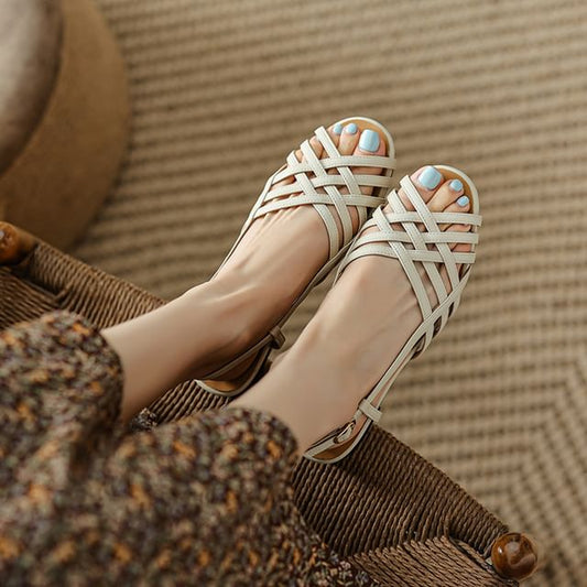 Cross Strap Slingback Sandals