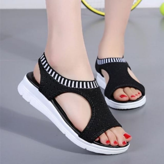 Cutout Sandals Contrast Trim