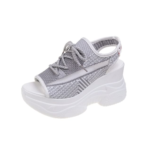 Sample Platform Cutout Peep-Toe Sneakers