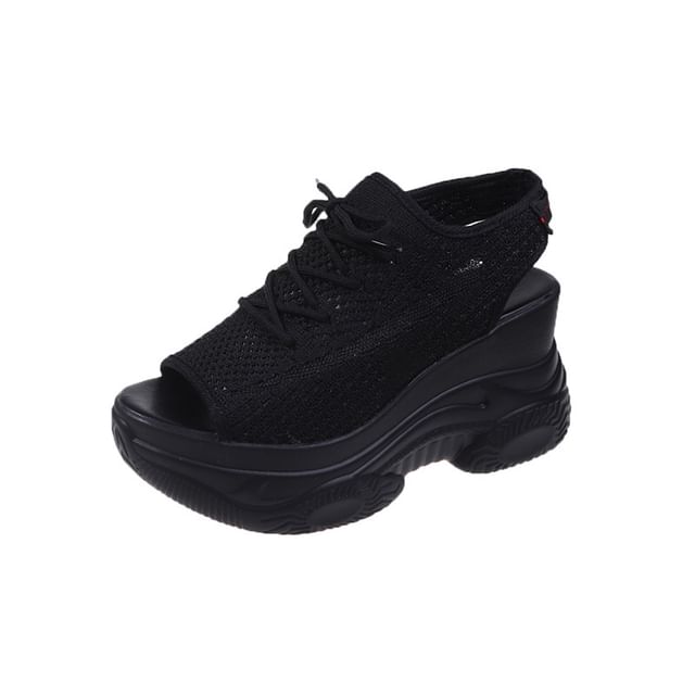 Sample Platform Cutout Peep-Toe Sneakers