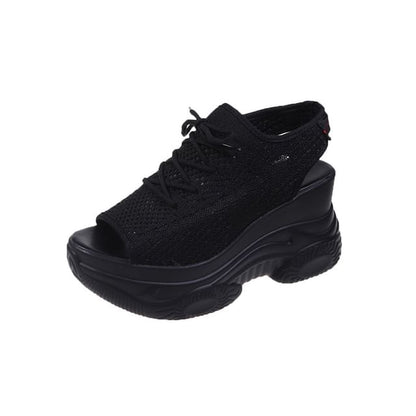 Sample Platform Cutout Peep-Toe Sneakers