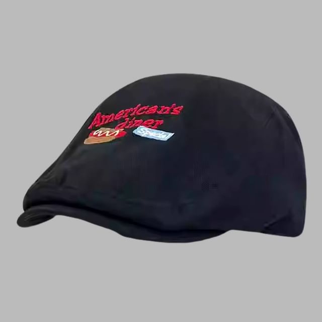 Newsboy Hat Embroidery Cartoon