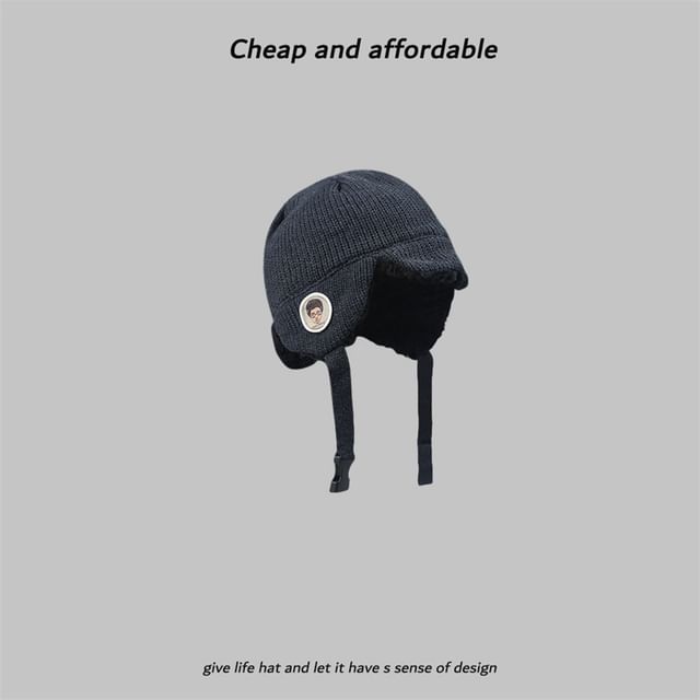 Hat Embroidered Knit Trapper Cartoon