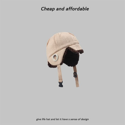 Hat Embroidered Knit Trapper Cartoon