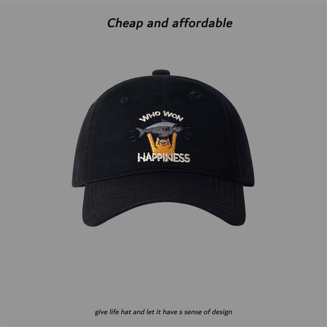 Cat Cap Embroidered Baseball