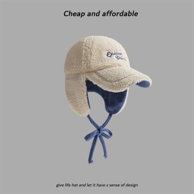 Cap Embroidered Baseball Earflap Lettering