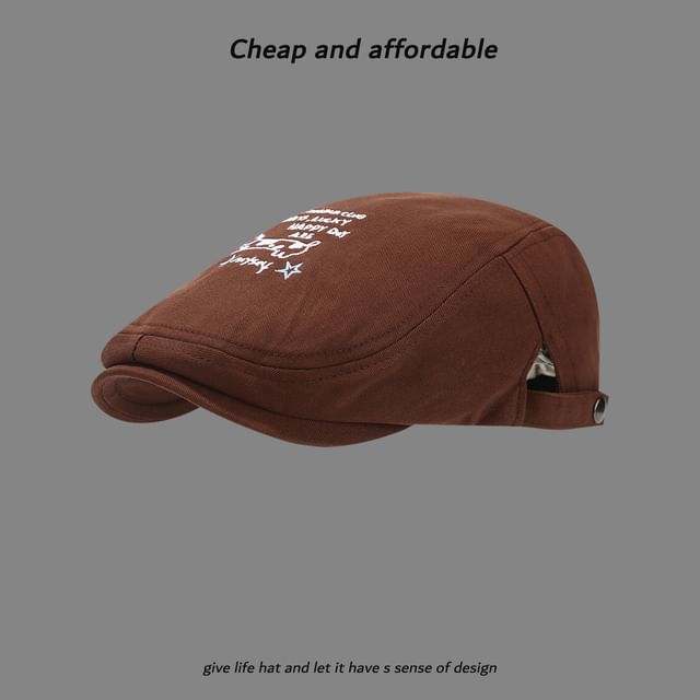 Newsboy Hat Cartoon Embroidery