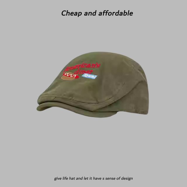Newsboy Hat Embroidery Cartoon