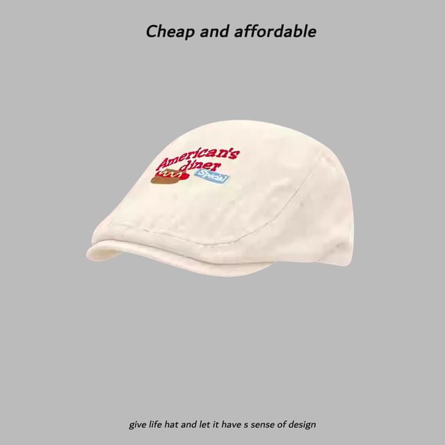 Newsboy Hat Embroidery Cartoon