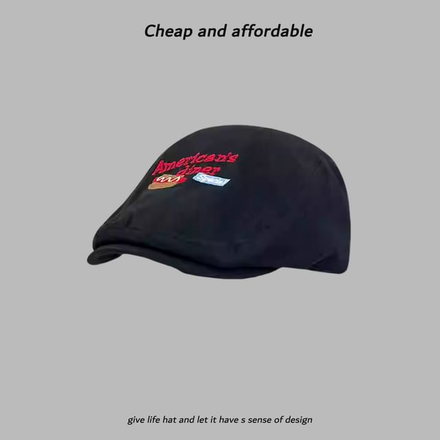 Newsboy Hat Embroidery Cartoon