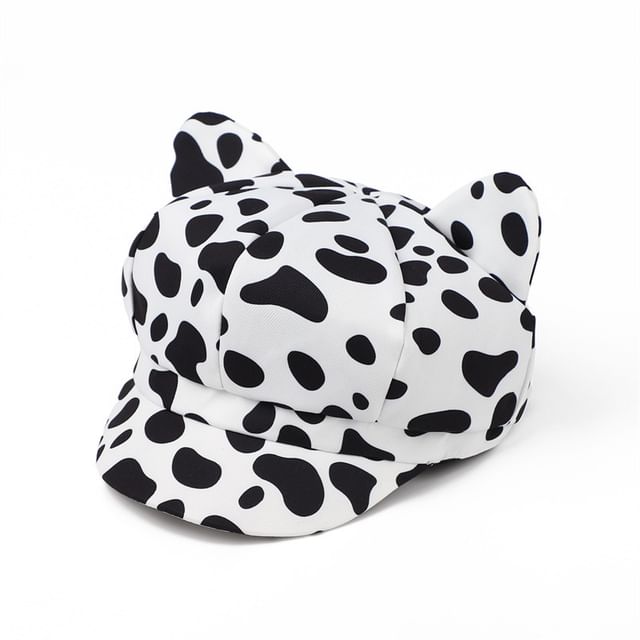 Ear Cat Patterned Newsboy Cap