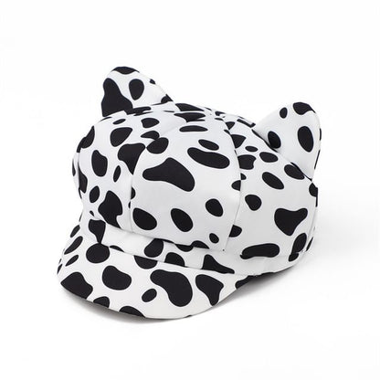 Ear Cat Patterned Newsboy Cap