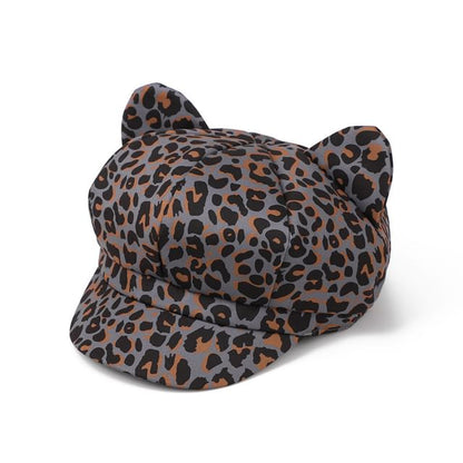 Ear Cat Patterned Newsboy Cap