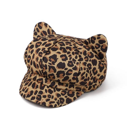 Ear Cat Patterned Newsboy Cap