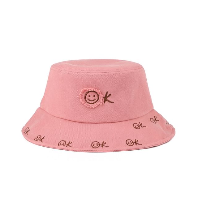 Embroidered Smiley Face Bucket Hat