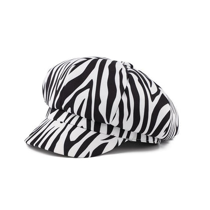 Newsboy Print Animal Cap