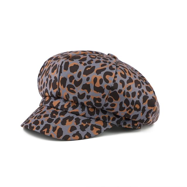 Newsboy Print Animal Cap