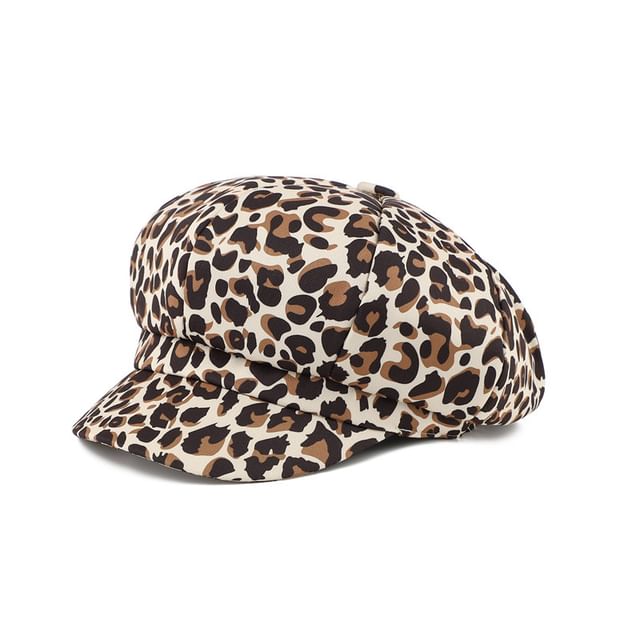 Newsboy Print Animal Cap