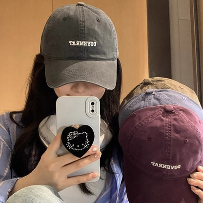 Washed Cap Lettering Embroidered Baseball