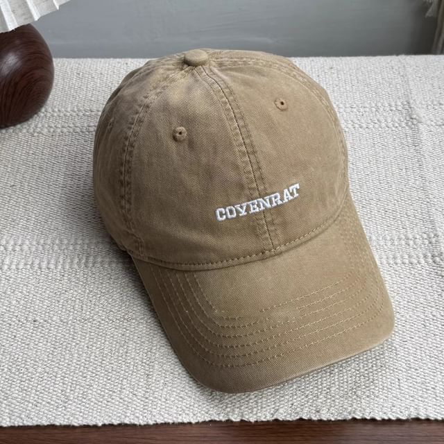 Washed Cap Lettering Embroidered Baseball