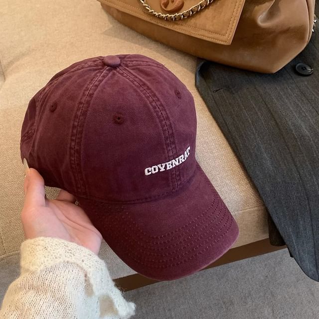 Washed Cap Lettering Embroidered Baseball