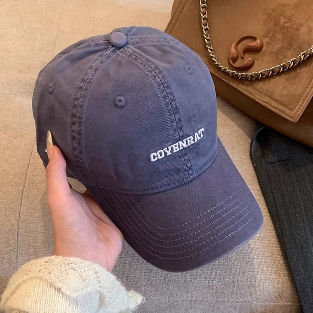 Washed Cap Lettering Embroidered Baseball
